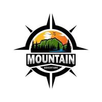 ilustração vetorial de design de logotipo de montanha, aventura ao ar livre vetor