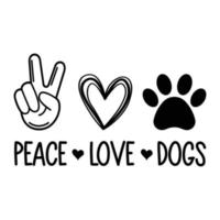 paz, amor e cachorros, sublimação vetorial para camiseta, adesivo, caneca, travesseiro vetor