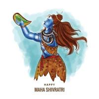 senhor hindu shiva para deus indiano maha shivratri belo cartão de fundo vetor