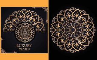 estes são o fundo de design de mandala ornamental de luxo na cor dourada vetor