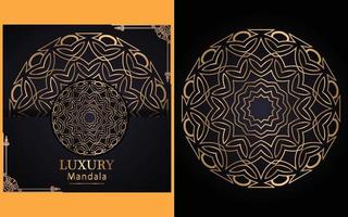 estes são o fundo de design de mandala ornamental de luxo na cor dourada vetor
