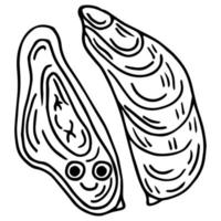 ostra. ícone de contorno. frutos do mar. design gráfico de vetor em fundo branco.