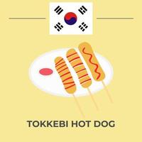 cachorro-quente tokkebi vetor