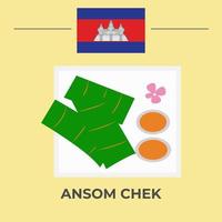 design de comida ansom chek camboja vetor