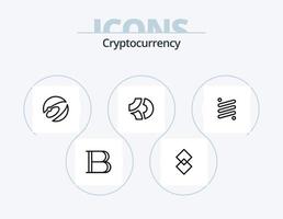 ícone de linha de criptomoeda pack 5 design de ícone. cripto. moeda do mundo. moeda. moeda criptográfica. moeda vetor