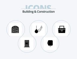 construção e design de ícone de glifo de construção 5 ícone. construção. saco. construção. movimento. amarrado vetor