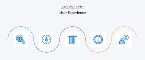 experiência do usuário pacote de ícones azul 5 incluindo perfil. Cruz. estive. download. flecha vetor