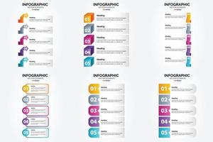 conjunto de design plano de infográficos de ilustração vetorial para folheto publicitário e revista vetor