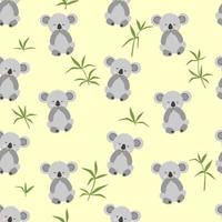 padrão perfeito com bebê coala fofo. animais australianos engraçados. ilustração vetorial plana para tecido, têxtil, papel de parede, pôster, papel. vetor