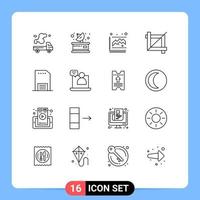 pacote de interface do usuário de 16 esboços básicos de estatísticas de design de receptor gráfico de contato elementos de design de vetores editáveis