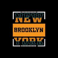 letras de tipografia de new brooklyn york para camiseta pronta para impressão vetor