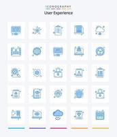 experiência criativa do usuário 25 pacote de ícones azuis, como rede na nuvem. computador portátil. arquivo. rede. desenvolvimento vetor