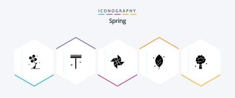 primavera 25 pacote de ícones de glifo, incluindo maçã. primavera. pá. natureza. ecologia vetor