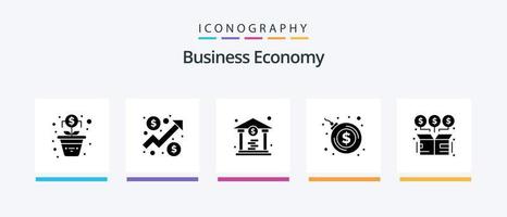 pacote de ícones do glifo 5 econômico, incluindo online. intercâmbio. moeda. Comprar. dólar. design de ícones criativos vetor