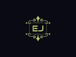 imagem mínima do logotipo ej, design de ícone de vetor de carta de logotipo de luxo quadrado ej