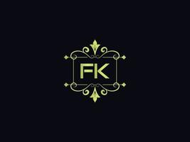 letra do logotipo fk moderno, modelo de logotipo de luxo fk colorido vetor