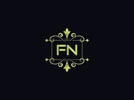 letra de logotipo fn moderno, modelo de logotipo de luxo colorido fn vetor