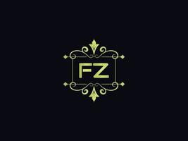 letra moderna do logotipo fz, modelo colorido de logotipo de luxo fz vetor