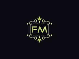 letra de logotipo fm moderna, modelo de logotipo de luxo fm colorido vetor