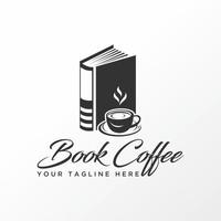 livro 3d simples e exclusivo e imagem de xícara de café ícone gráfico design de logotipo conceito abstrato vetor estoque. pode ser usado como um símbolo relacionado à leitura ou bebida