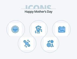 feliz dia das mães ícone azul pack 5 design de ícones. . flor. . mamãe vetor