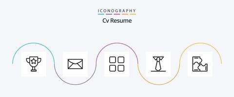 cv currículo linha 5 pacote de ícones incluindo professor. Educação . mensagem. Educação vetor