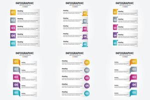 conjunto de design plano de infográficos de ilustração vetorial para folheto publicitário e revista vetor