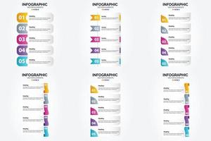 conjunto de design plano de infográficos de ilustração vetorial para folheto publicitário e revista vetor