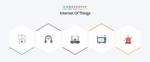 internet das coisas 25 pacote de ícones planos, incluindo forno. iot. Internet das Coisas. Internet. as coisas vetor