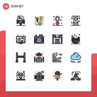 16 ícones criativos sinais modernos e símbolos de linha de eventos de energia de investimento elementos de design de vetores criativos editáveis