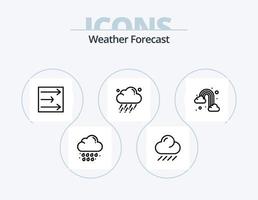 design de ícones do pacote de ícones de linha meteorológica 5. flecha. lua. clima. névoa. lua vetor