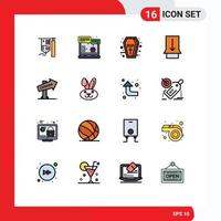 conjunto de 16 sinais de símbolos de ícones de interface do usuário modernos para localização Canadá caixão gesto de toque editável elementos de design de vetor criativo