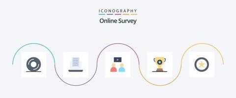 pacote de ícones de 5 planos de pesquisa on-line, incluindo . o negócio. vídeo. moeda. marketing vetor