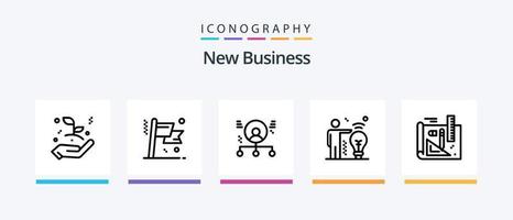 novo pacote de ícones da linha de negócios 5, incluindo . seguro. mão. o negócio. corporativa. design de ícones criativos vetor