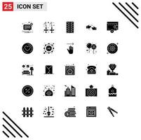25 ícones criativos sinais e símbolos modernos de carteira excluir negócios de joias feitos elementos de design de vetores editáveis