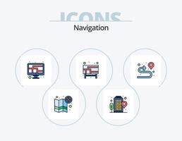 linha de navegação cheia de ícones do pacote 5 design de ícones. localização. PIN. mapa. mapa. excluir vetor