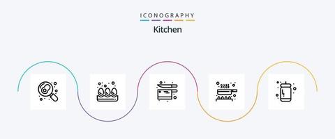 pacote de ícones da linha 5 da cozinha, incluindo molho. ketchup. cozinha. cozinha. Comida vetor