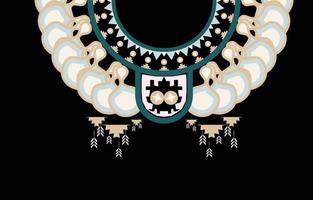 colar padrão étnico geométrico tradicional. design de bordado tribal para mulheres da moda. camisa e padrão de decoração de roupas. ilustração vetorial em fundo preto. vetor