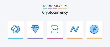 pacote de ícones de criptomoeda azul 5, incluindo criptografia. moeda justa. explodido. moeda criptográfica. moeda de navegação. design de ícones criativos vetor