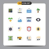 grupo de 16 sinais e símbolos de cores planas para srilanka comércio indiano cultura indiana pacote editável de elementos de design de vetores criativos