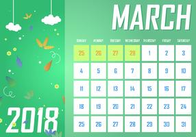 Calendário mensal de março de calendário Vector grátis