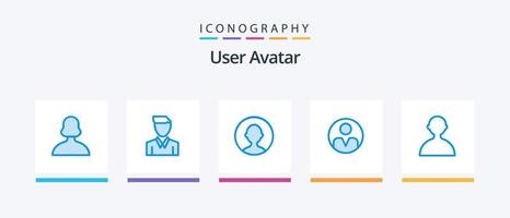 pacote de ícones do usuário azul 5, incluindo avatar. perfil. pessoa. personalização. perfil. design de ícones criativos vetor