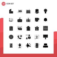 25 ícones criativos sinais modernos e símbolos de elementos de design de vetores editáveis de placa de design de ciência de desenvolvimento mais legal