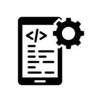 desenvolvimento de aplicativos vetor ícone design desenvolvimento glifo eps 10 arquivo