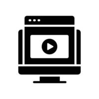 arquivo de desenvolvimento de design de ícone de vetor de vídeo da web glifo eps 10