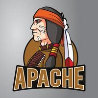 logotipo do mascote apache vetor