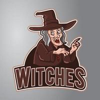 logotipo da mascote das bruxas vetor