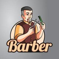 logotipo de barbeiro profissional vetor