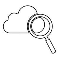nuvem, encontrar, ícone de pesquisa na internet vetor