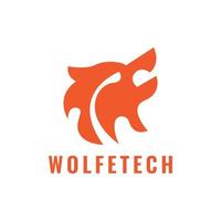logotipo de lobo elegante. moderno, simples e único. este logotipo é adequado para uma empresa de tecnologia. vetor